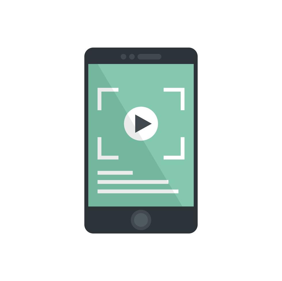 Smartphone screen recording icon flat isolated vector
