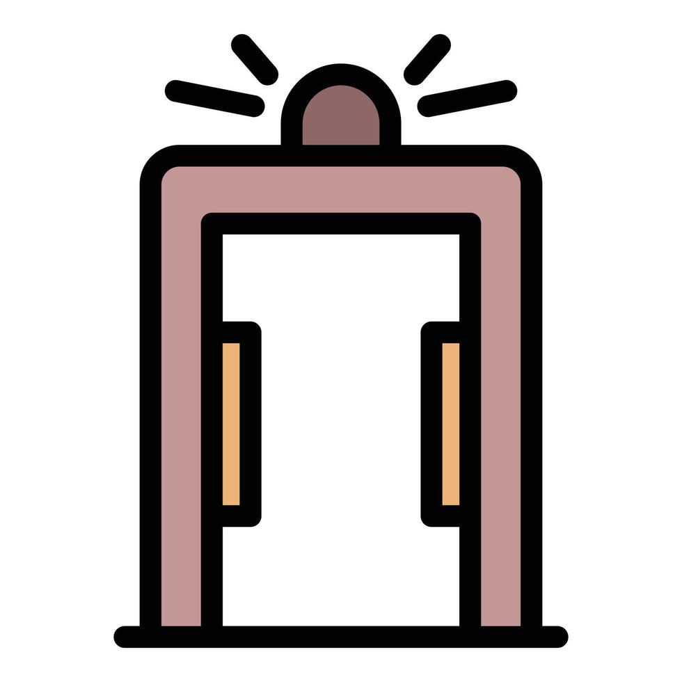 Globe metal detector icon color outline vector
