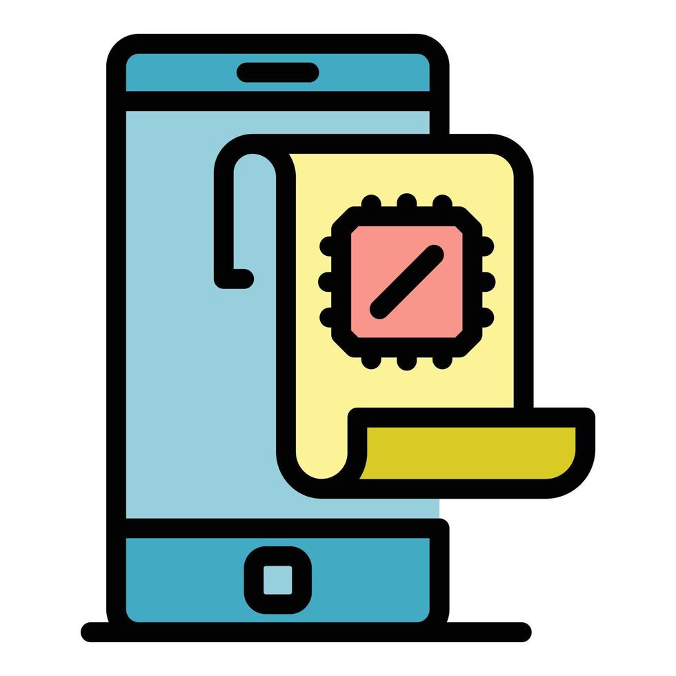Smartphone operating system icon color outline vector