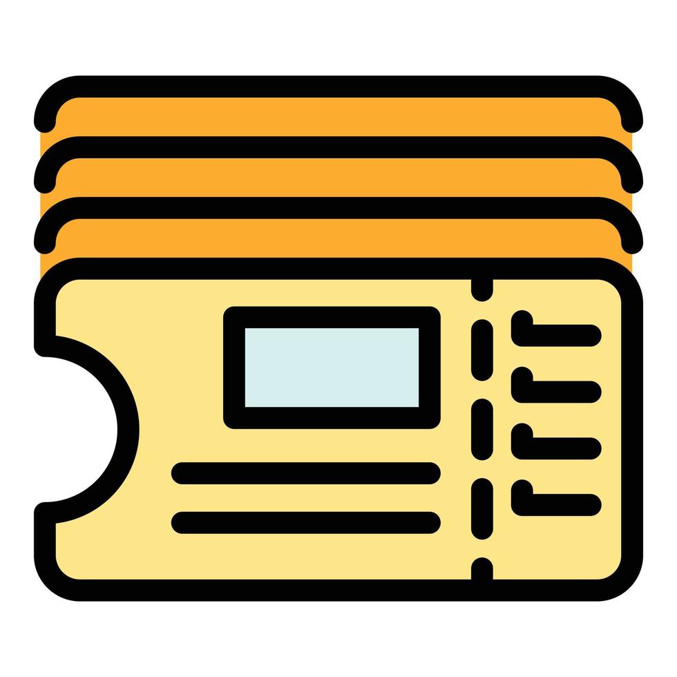 Bus ticket reader icon color outline vector