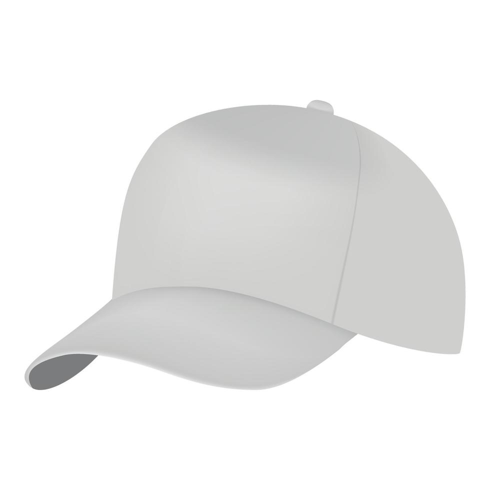 White cap side view mockup, realistic style vector