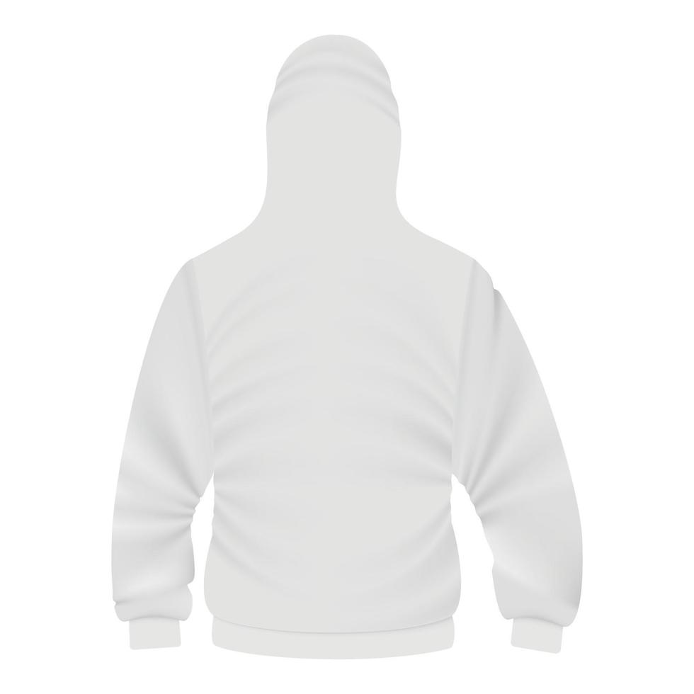 parte posterior de la maqueta de la sudadera con capucha blanca, estilo realista vector