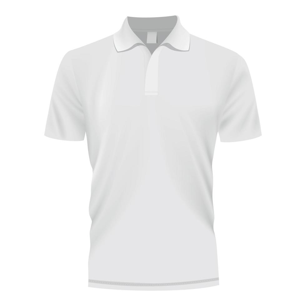 White polo shirt mockup, realistic style vector