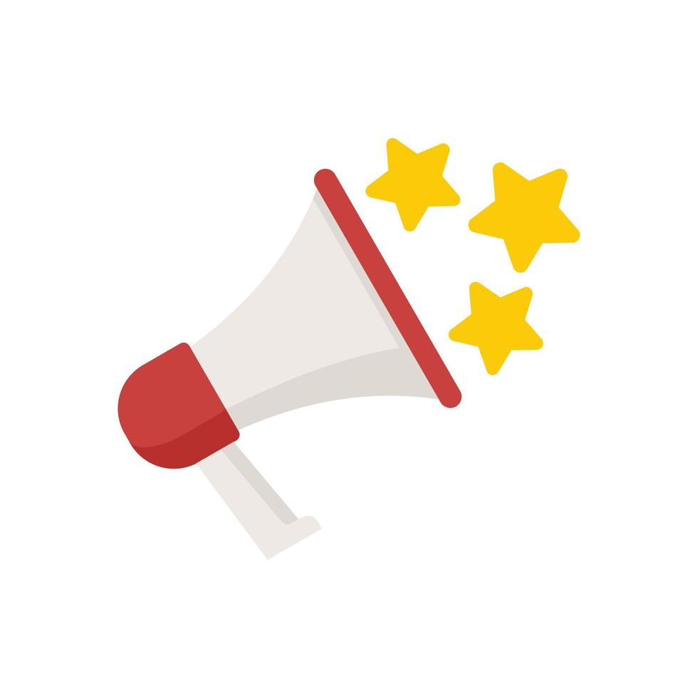 Megaphone reputation icon flat isolated vector