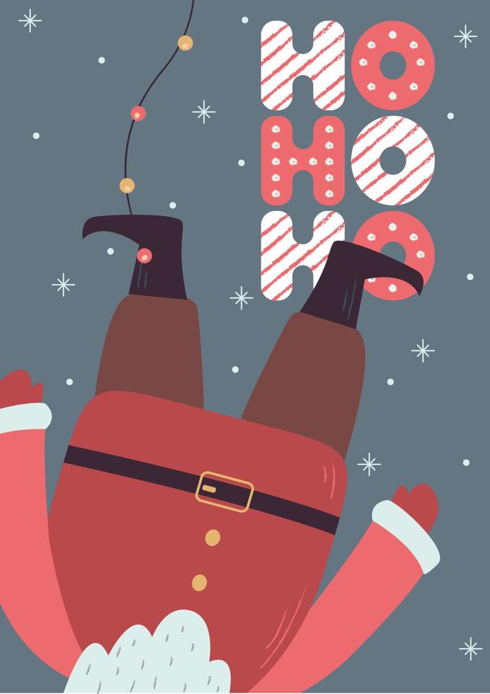 Funny Santa Claus, Christmas cand, Ho-ho-ho vector