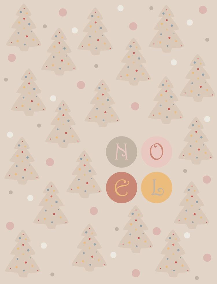 Noel Christmas card Hygge mood Xmas trees vector