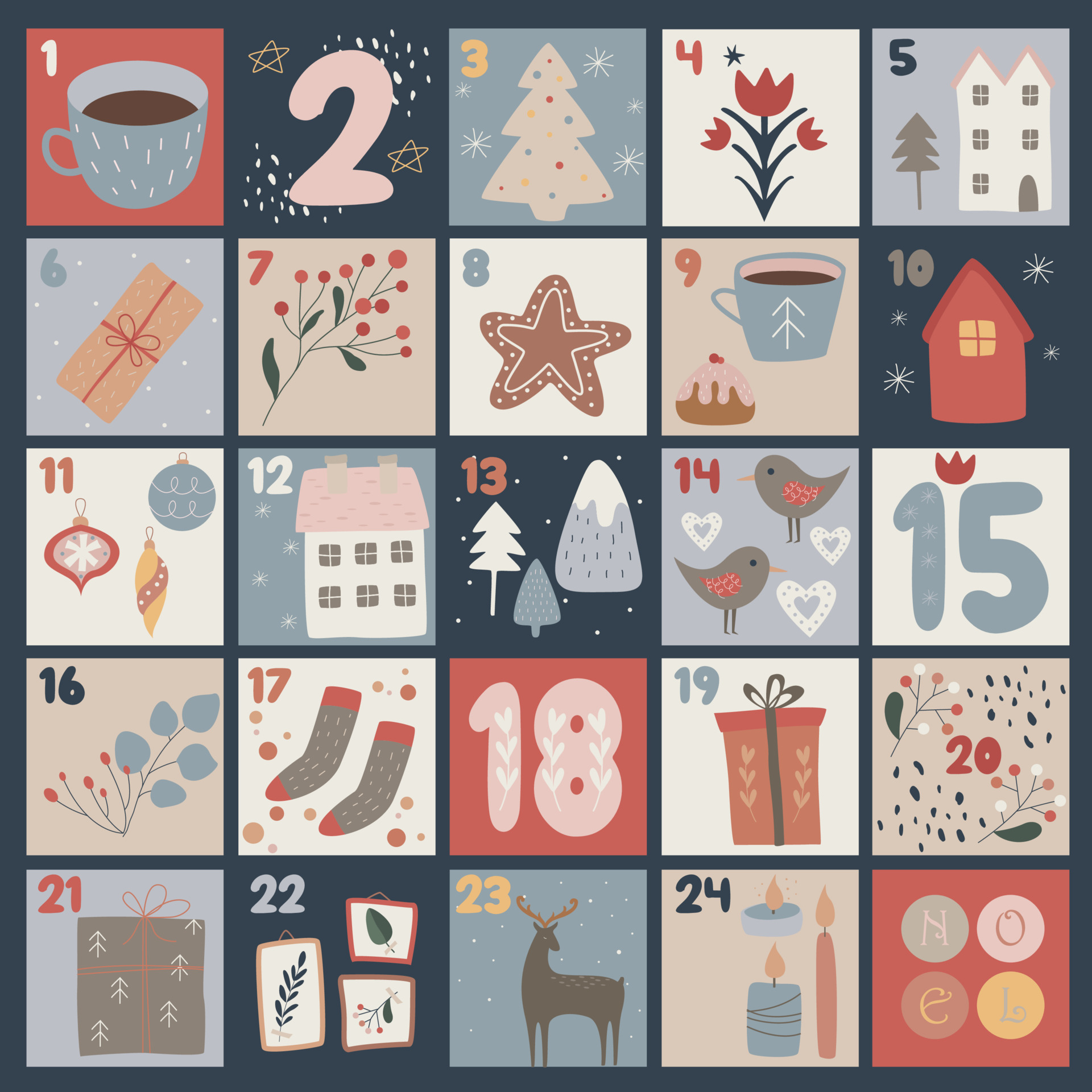 hygge advent calendar cozy hygge stuff Xmas numbers 15031134 Vector hygge advent calendar cozy hygge stuff Xmas numbers 15031134 Vector