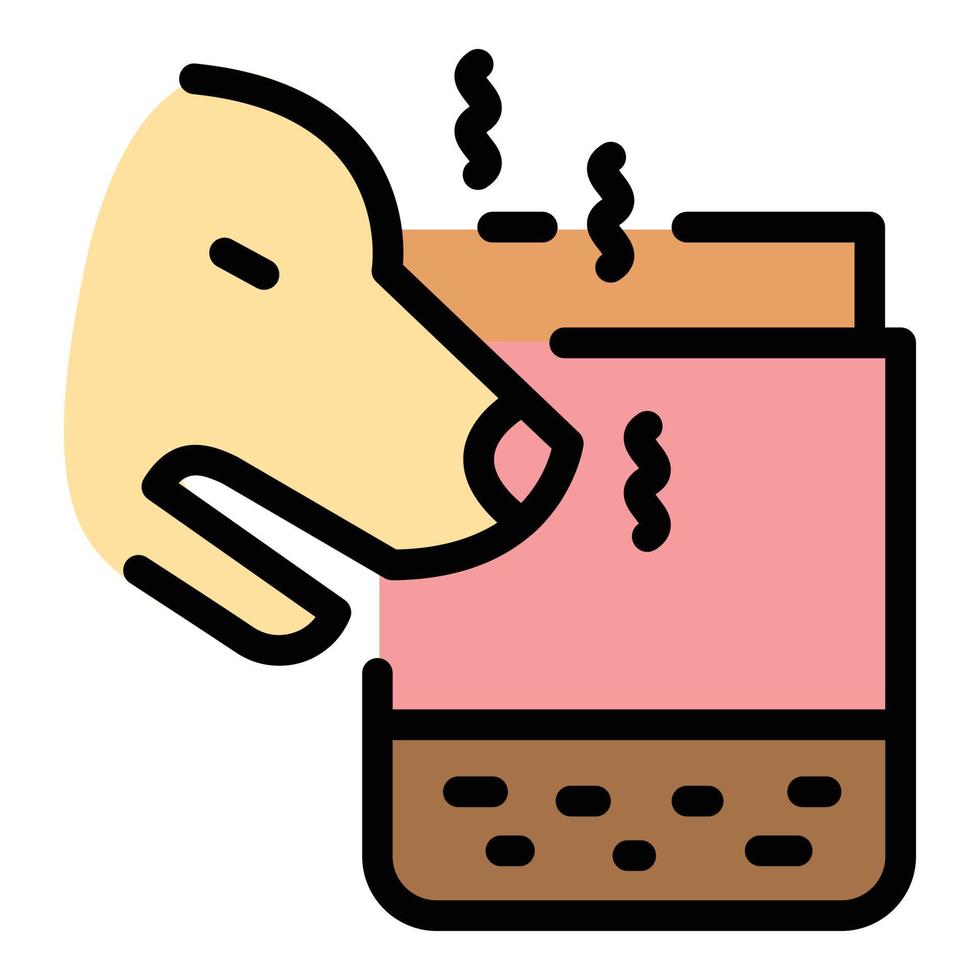 Dog home wc box icon color outline vector