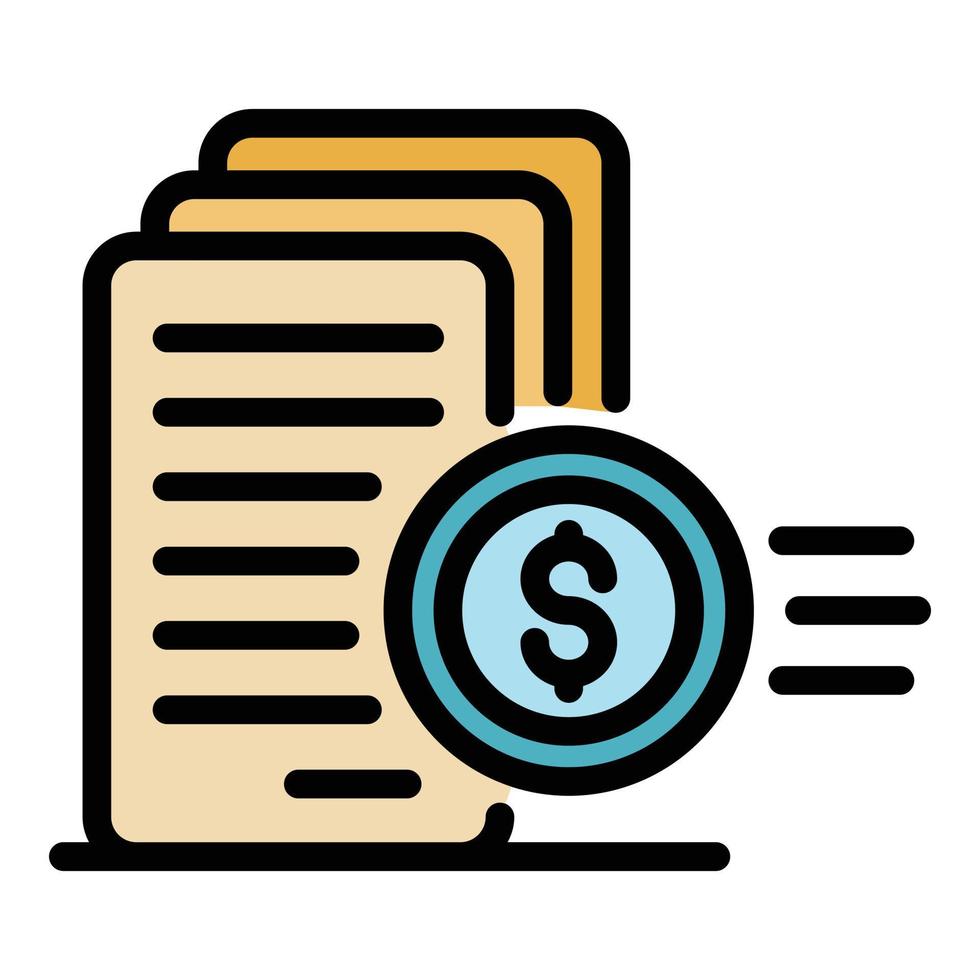 Money declaration icon color outline vector