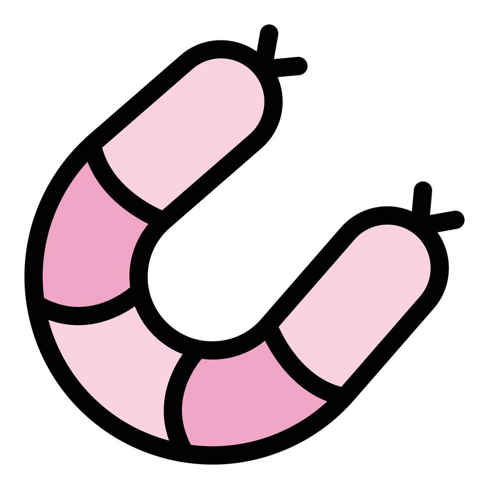 Frankfurter sausage icon color outline vector