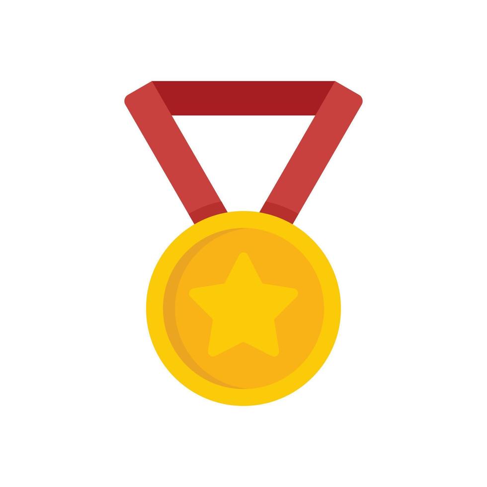 Gold medal reputation icon flat isolated vector