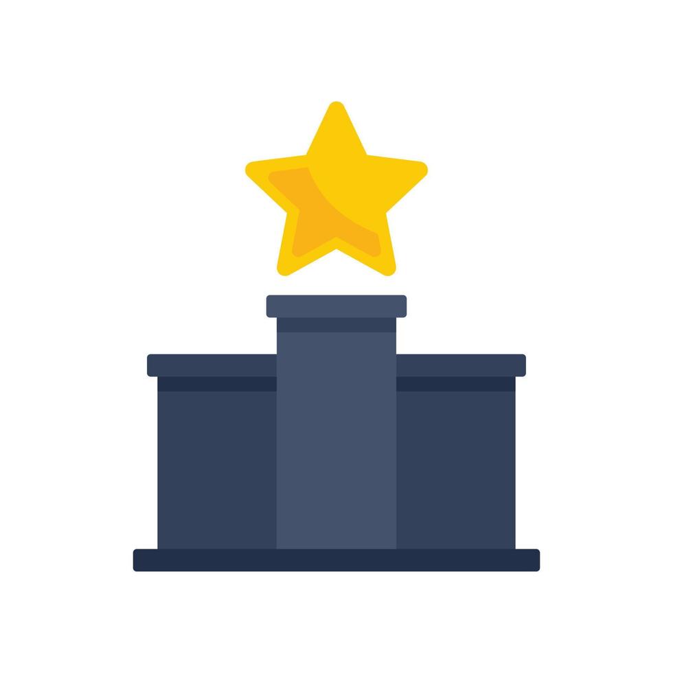 Podium reputation icon flat isolated vector