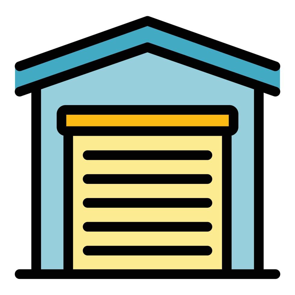 Rental garage icon color outline vector