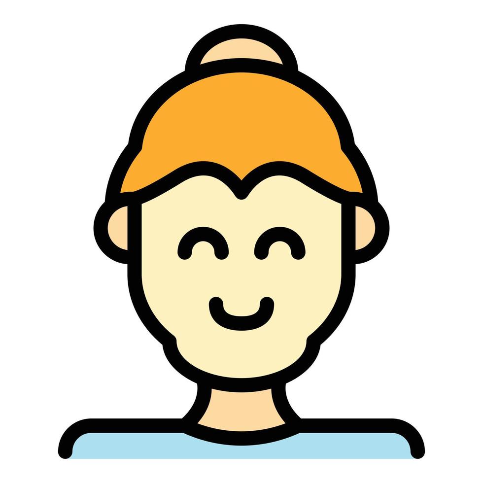 Grandma icon color outline vector