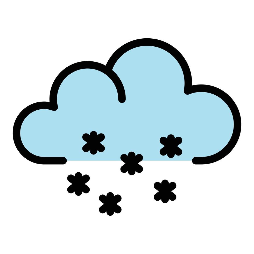 Snow cloud icon color outline vector