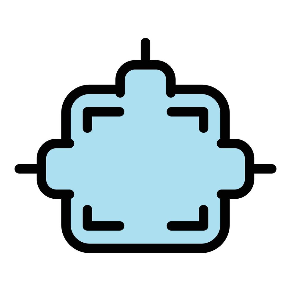 Cable junction box icon color outline vector