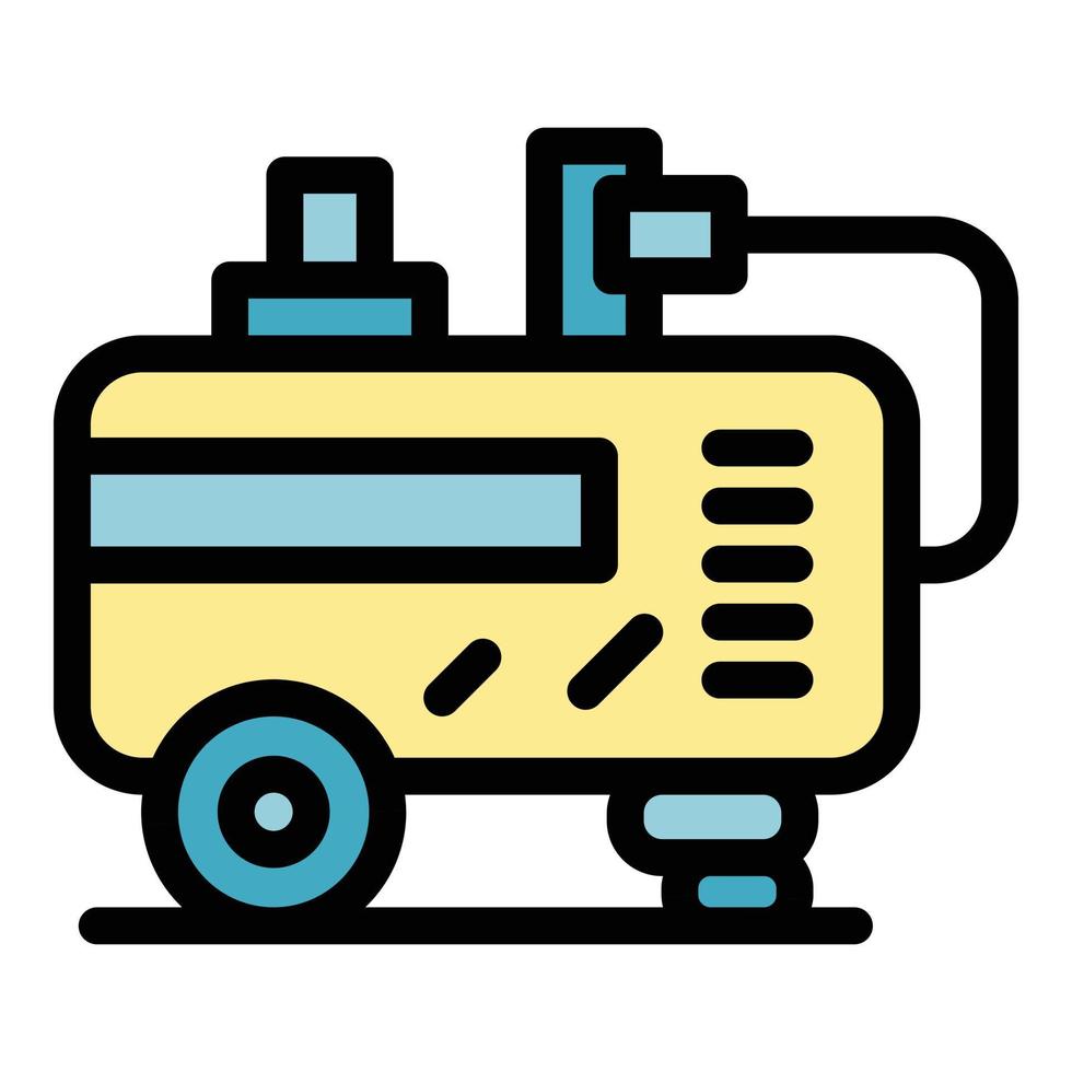 Garage compressor icon color outline vector