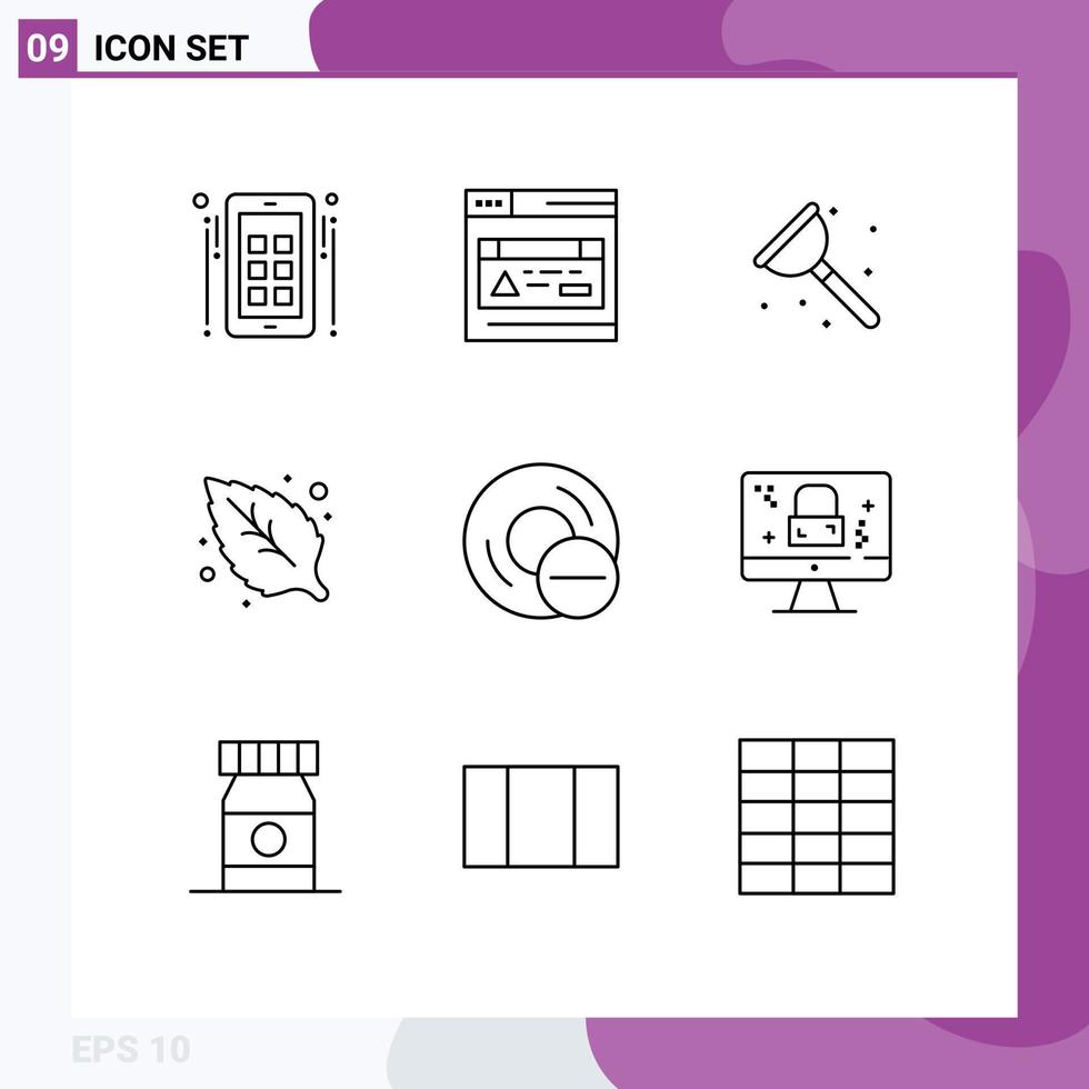 User Interface Pack of 9 Basic Outlines of gadget devices plumber computers green Editable Vector Design Elements