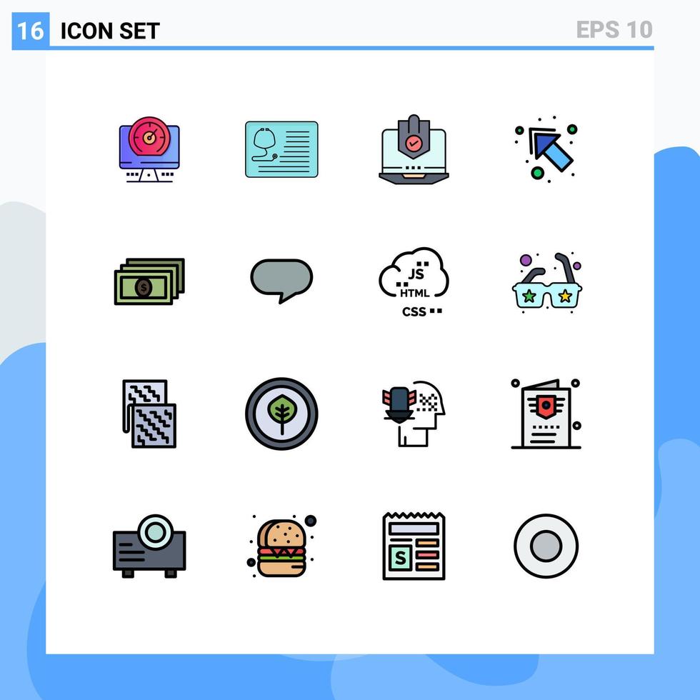16 iconos creativos signos y símbolos modernos de protección médica de seguridad portátiles elementos de diseño de vectores creativos editables