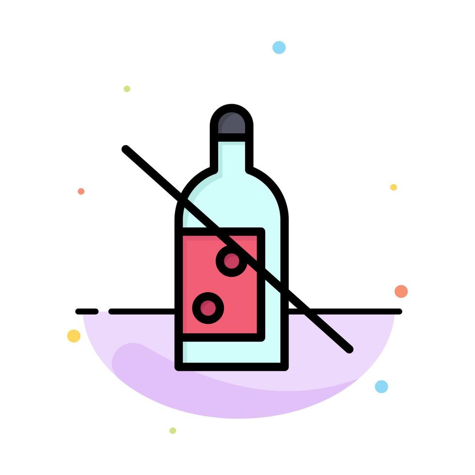 Alcohol Bottle Forbidden No Whiskey Abstract Flat Color Icon Template vector