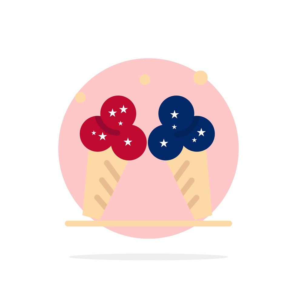 Ice cream Ice Cream American Abstract Circle Background Flat color Icon vector
