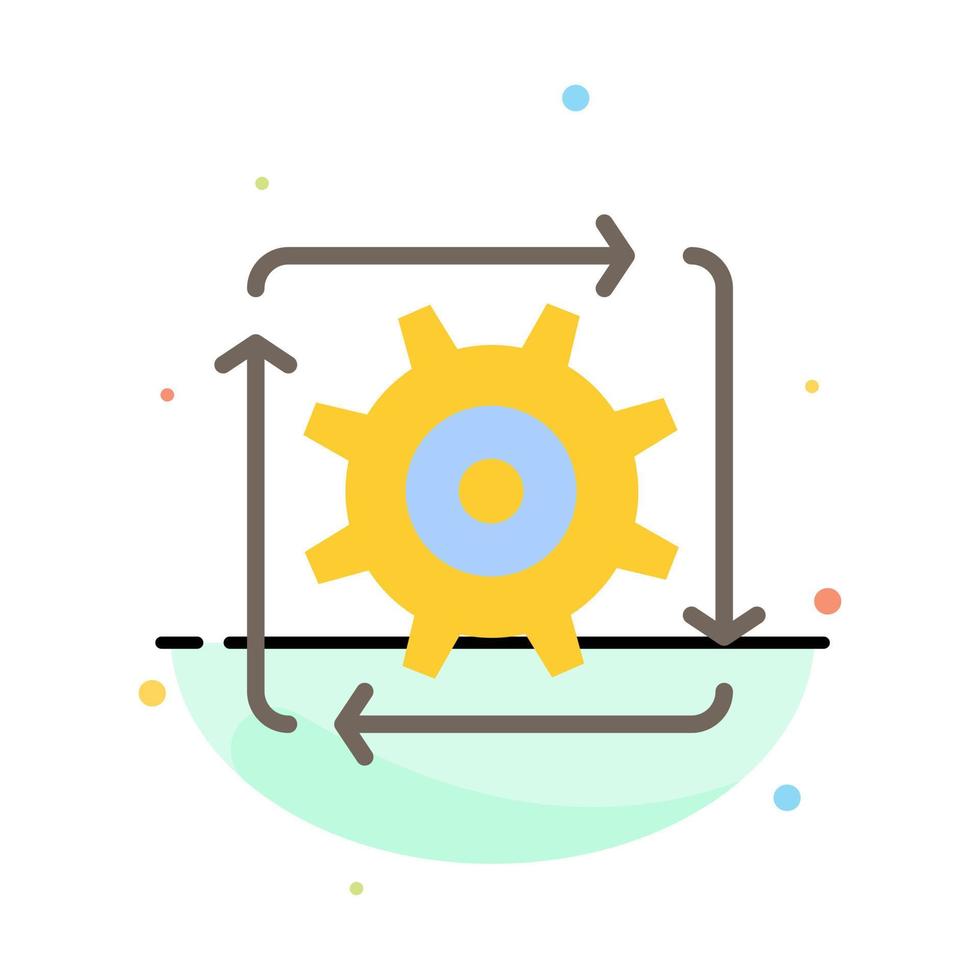 Workflow Automation Development Flow Operation Abstract Flat Color Icon Template vector