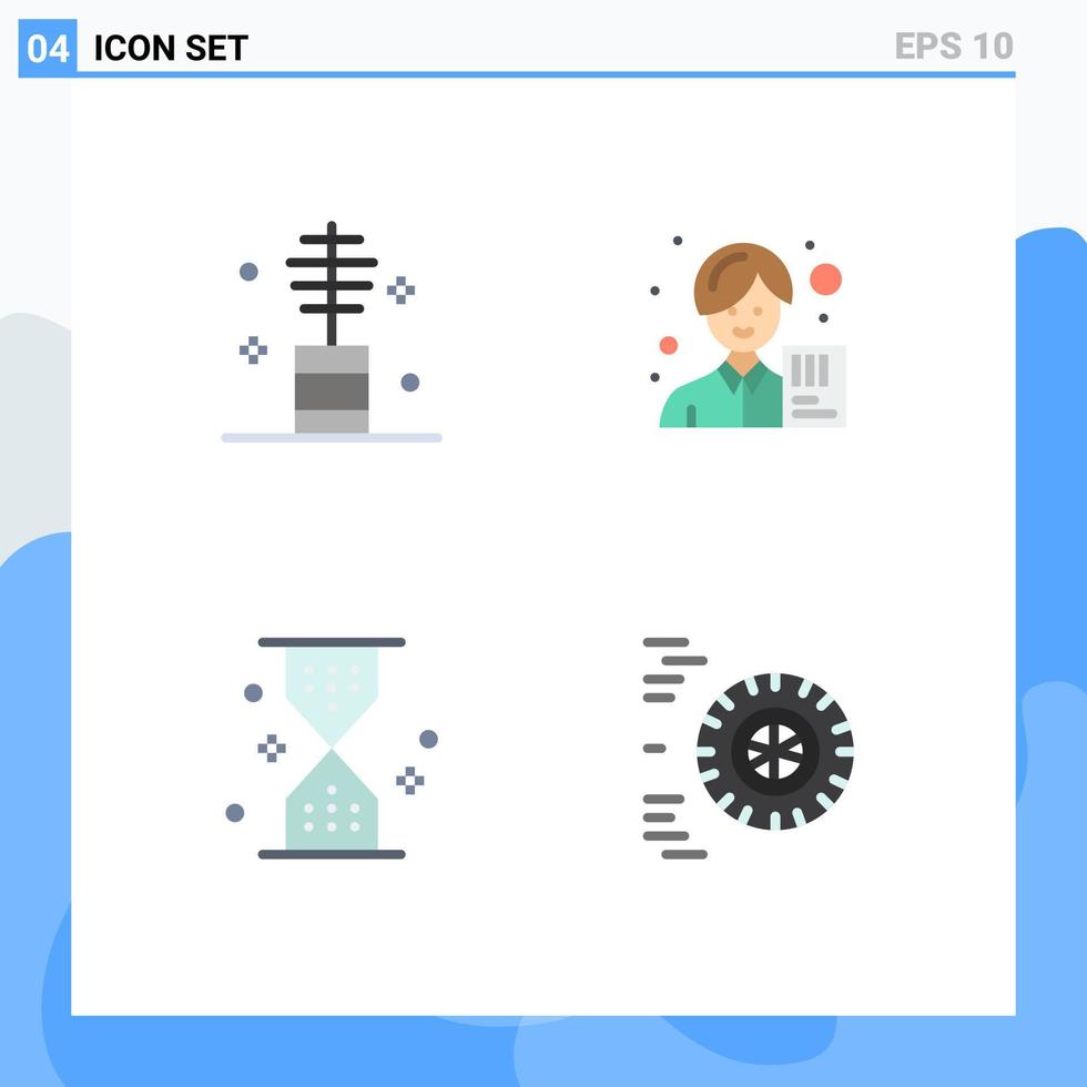 Pictogram Set of 4 Simple Flat Icons of beauty female makeup analyst sand Editable Vector Design Elements