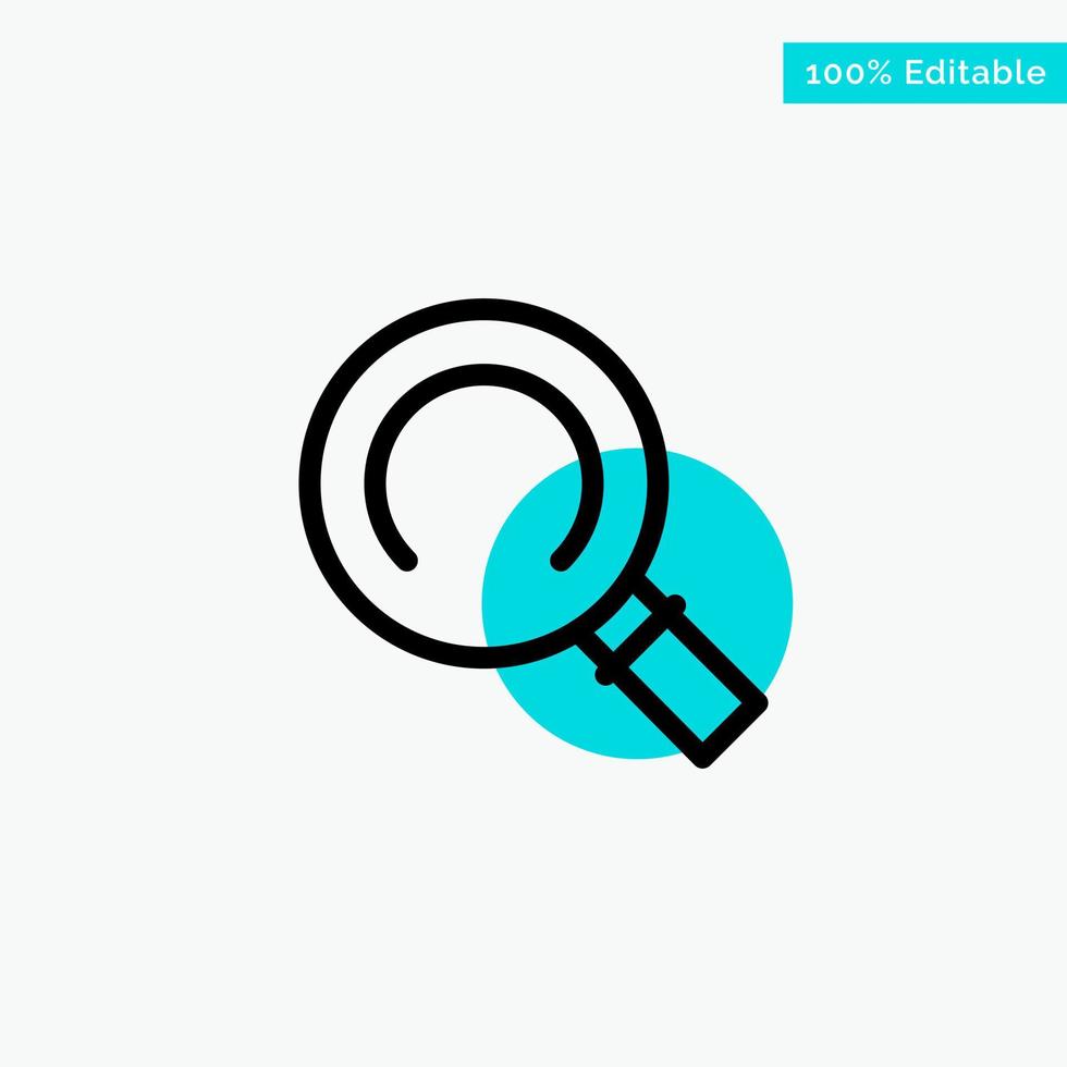 General Magnifier Search turquoise highlight circle point Vector icon