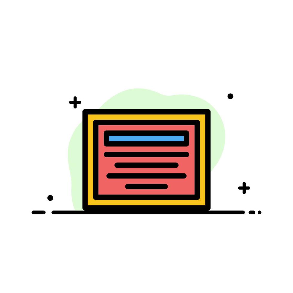 Education File Note  Business Flat Line Filled Icon Vector Banner Template