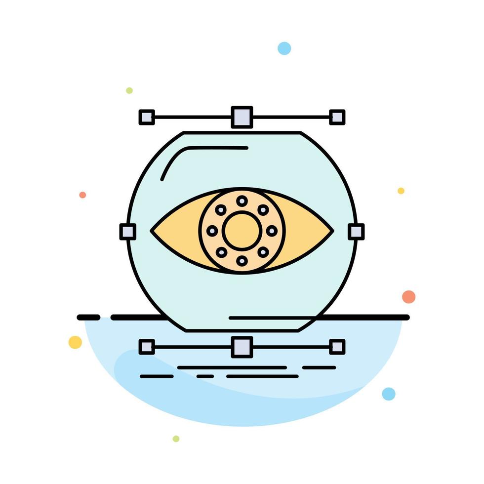 visualize conception monitoring monitoring vision Flat Color Icon Vector