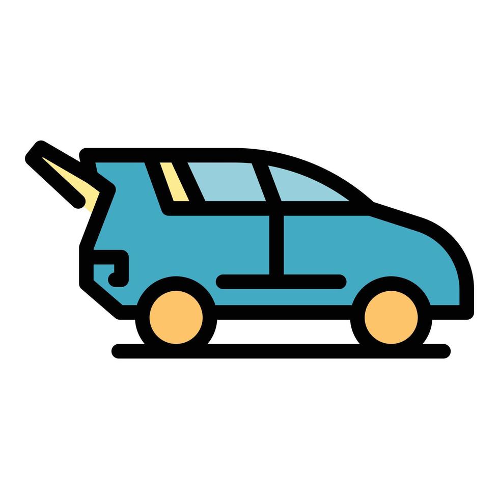 Trunk car icon color outline vector