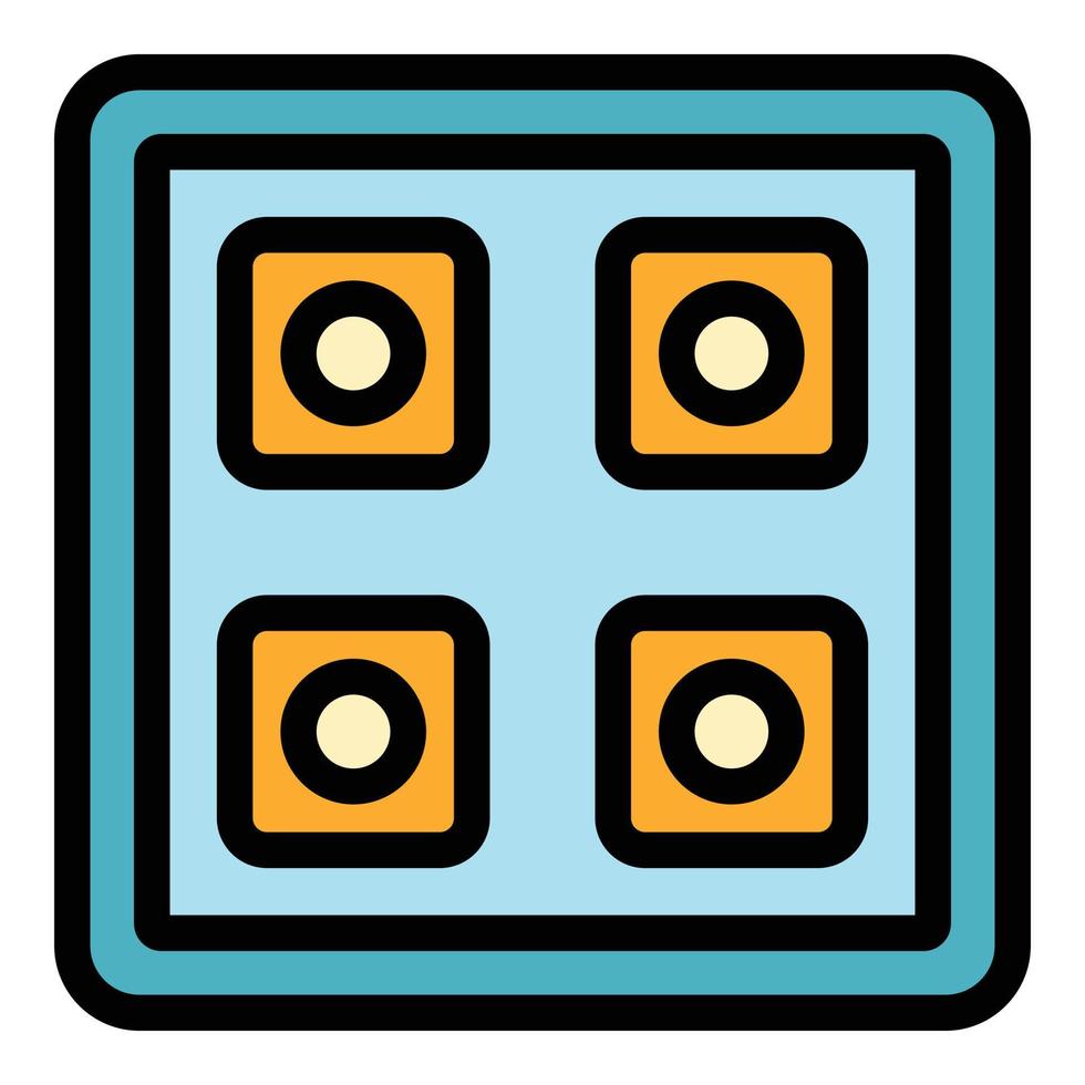 Plastic ice tray icon color outline vector