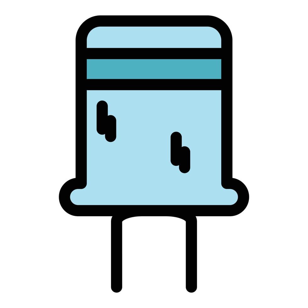 Capacitor circuit icon color outline vector