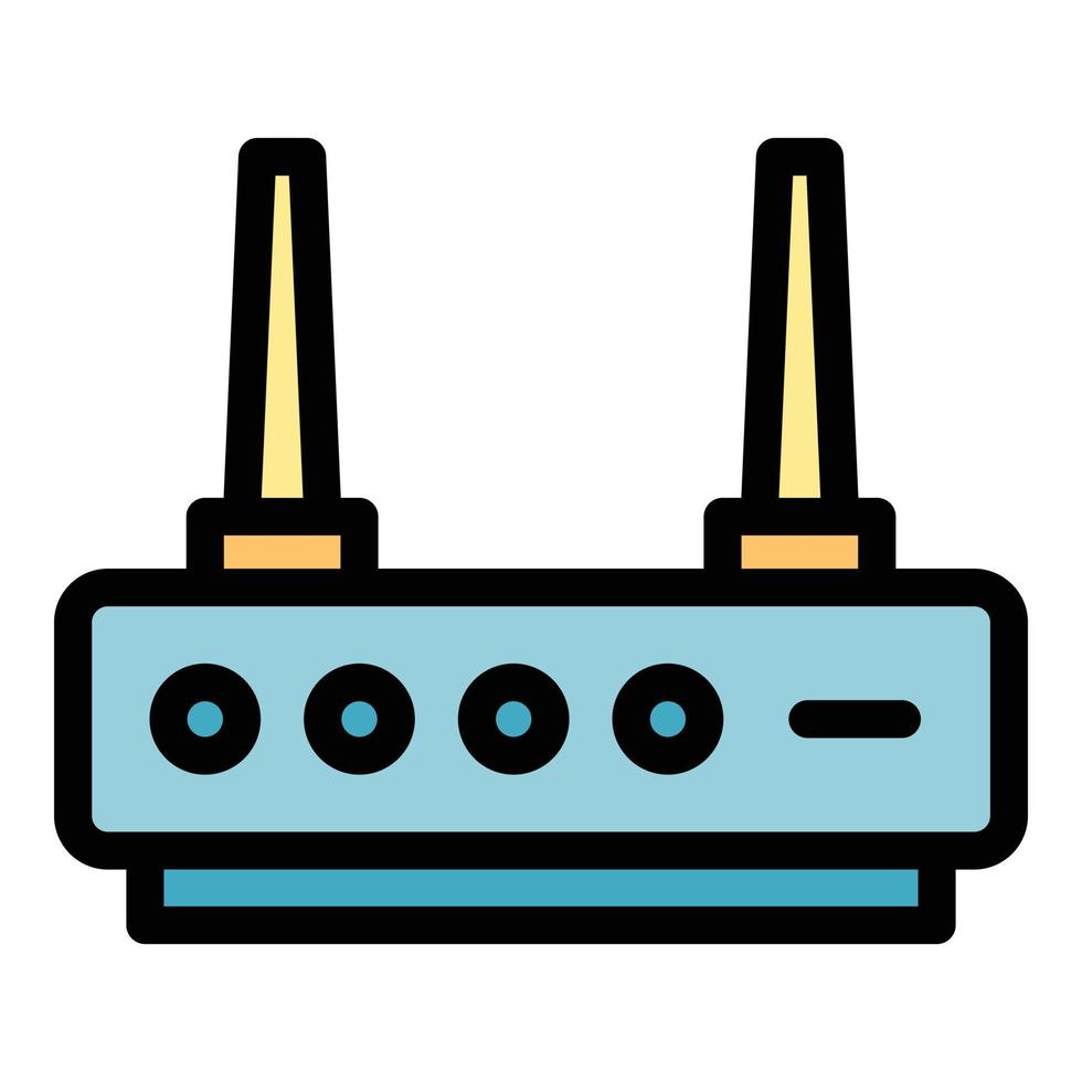 Network modem icon color outline vector