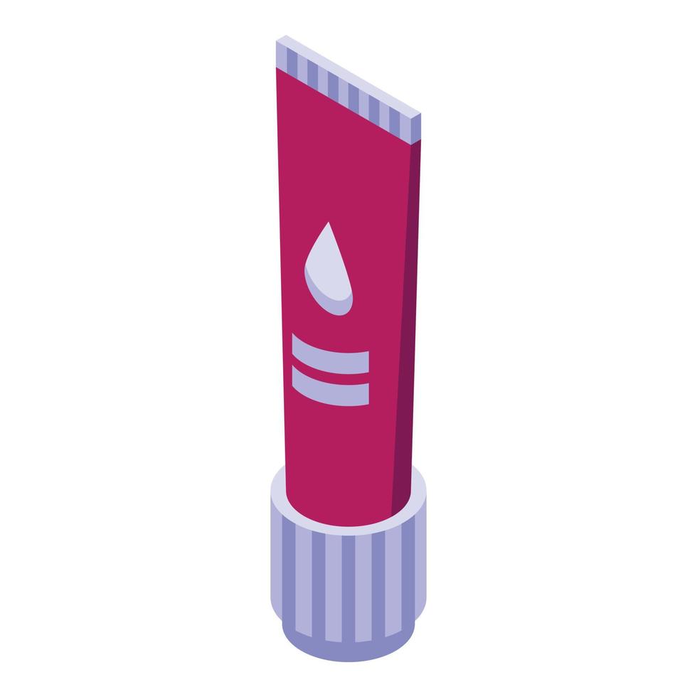 Collagen cream tube icon isometric vector. Skin molecule vector