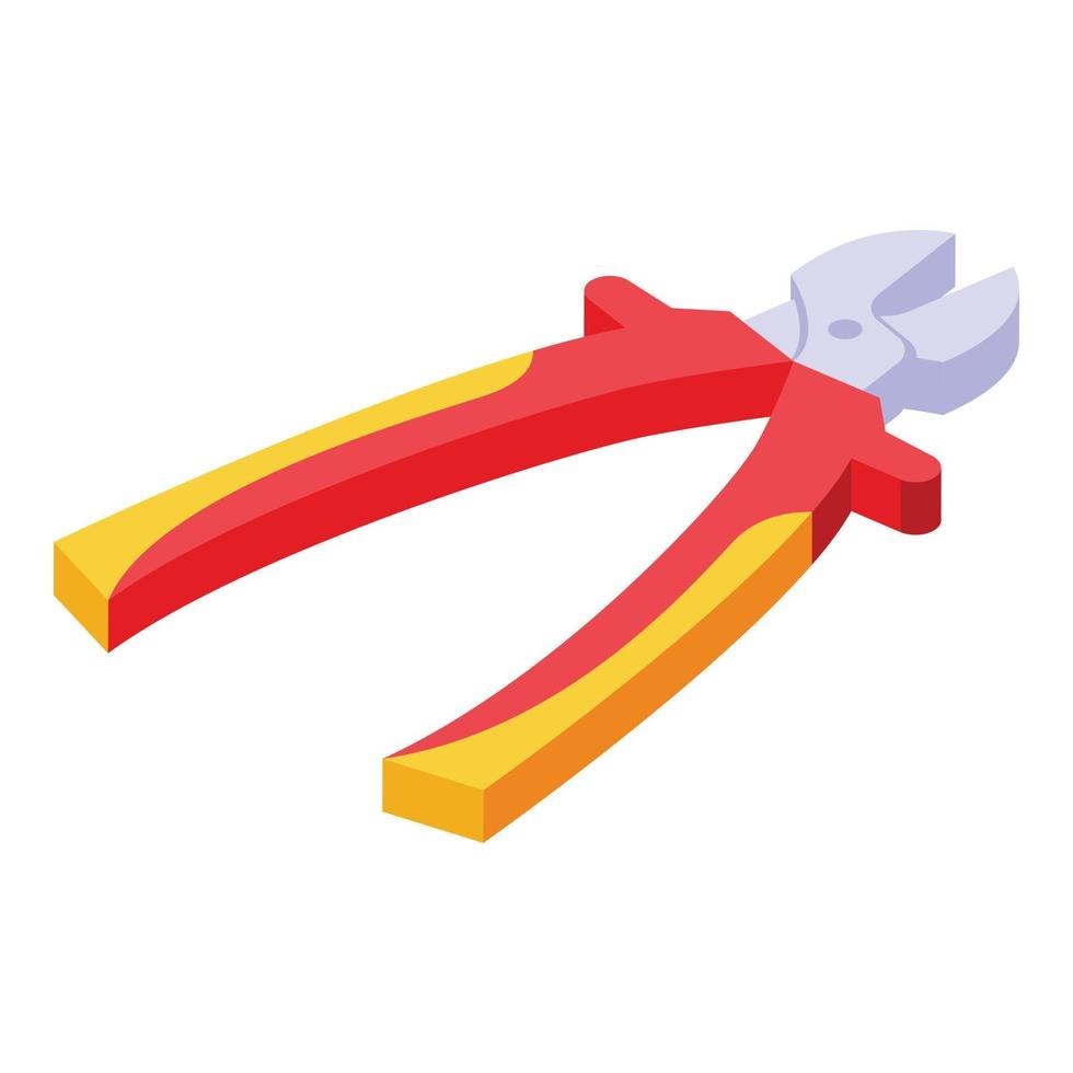 Wire cutters icon isometric vector. Wall construction vector