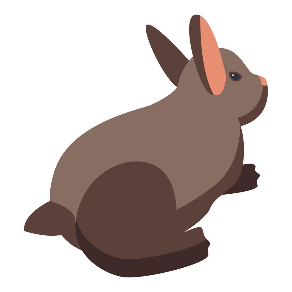 vector isométrico del icono del conejito de pascua de campo. lindo feliz