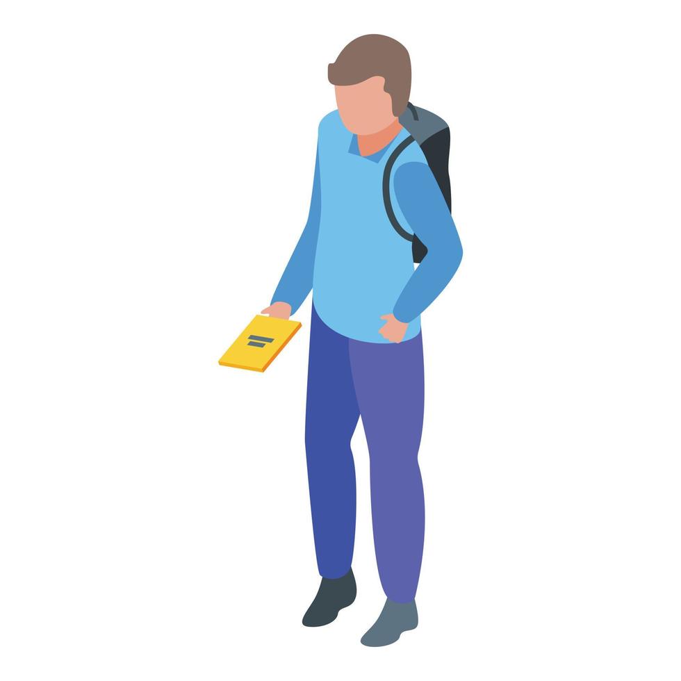 New student icon isometric vector. Office money vector