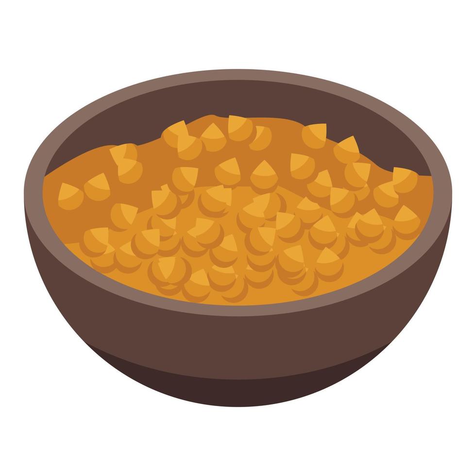 Zinc bowl food icon isometric vector. Mineral iron vector