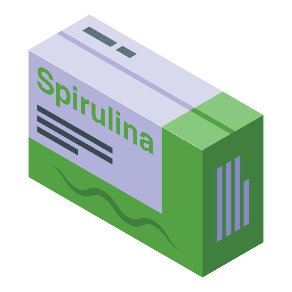 Spirulina pack icon isometric vector. Alga plant vector