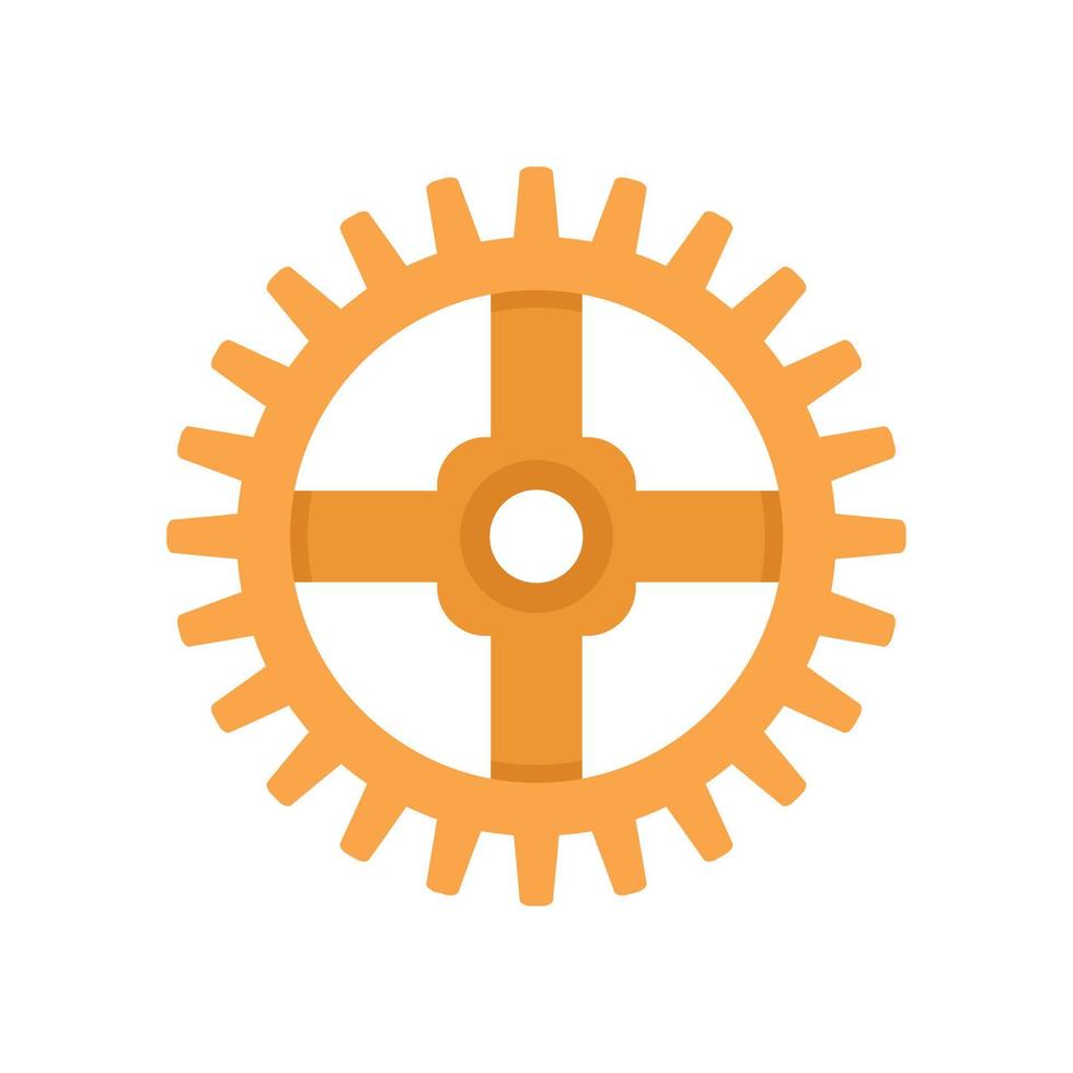 Watch cog wheel piece icon flat isolated vector