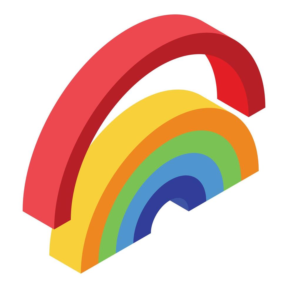 niño juguete arco iris icono vector isométrico. educación temprana