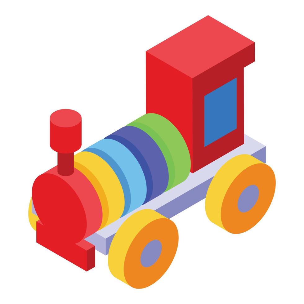 Train toy icon isometric vector. Early education vector