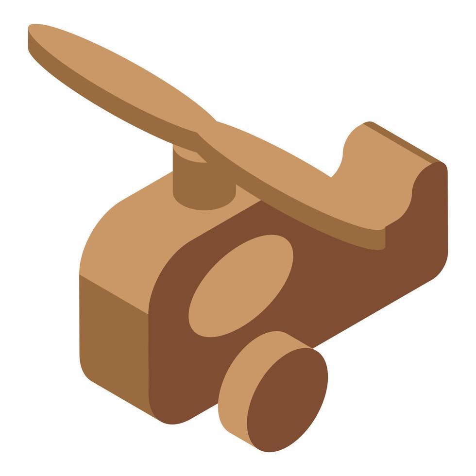 Wood helicopter icon isometric vector. Early education vector