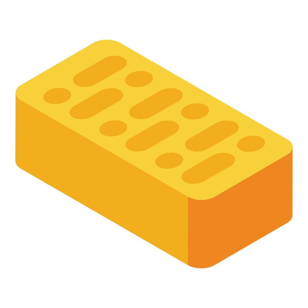 Small brick icon isometric vector. Pile building vector
