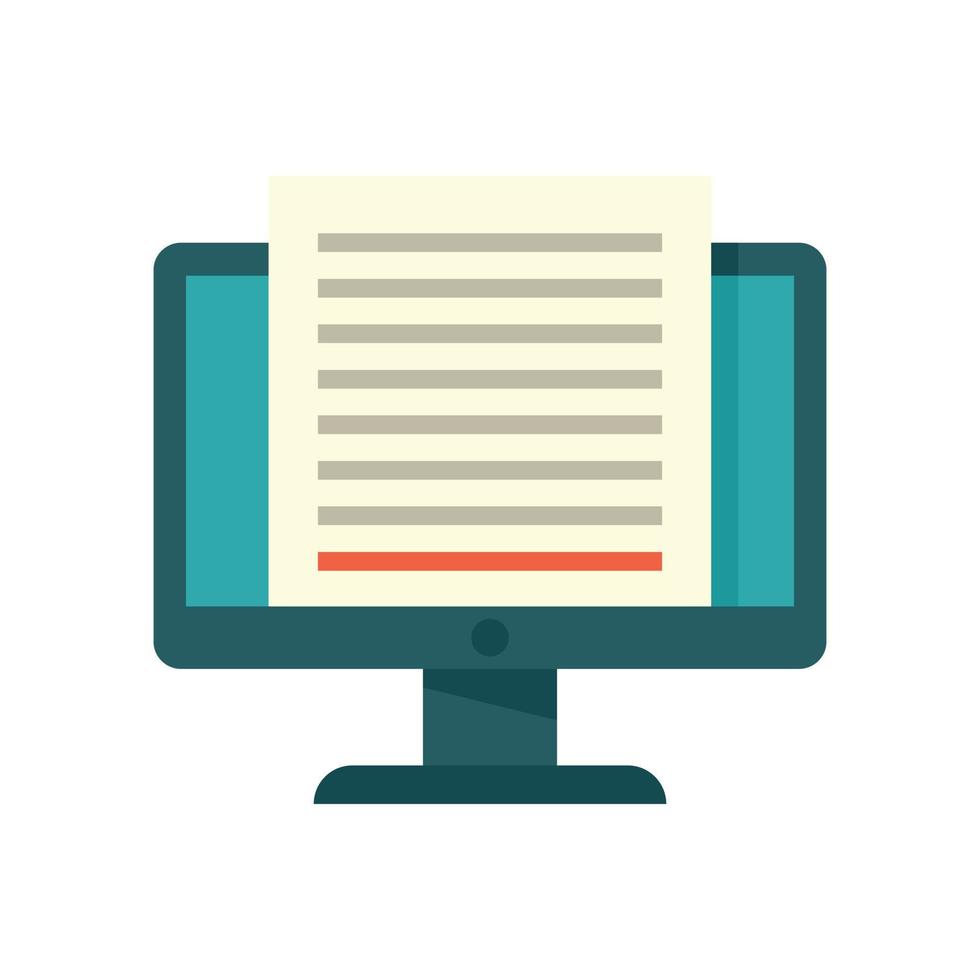 Computer summary icon flat isolated vector