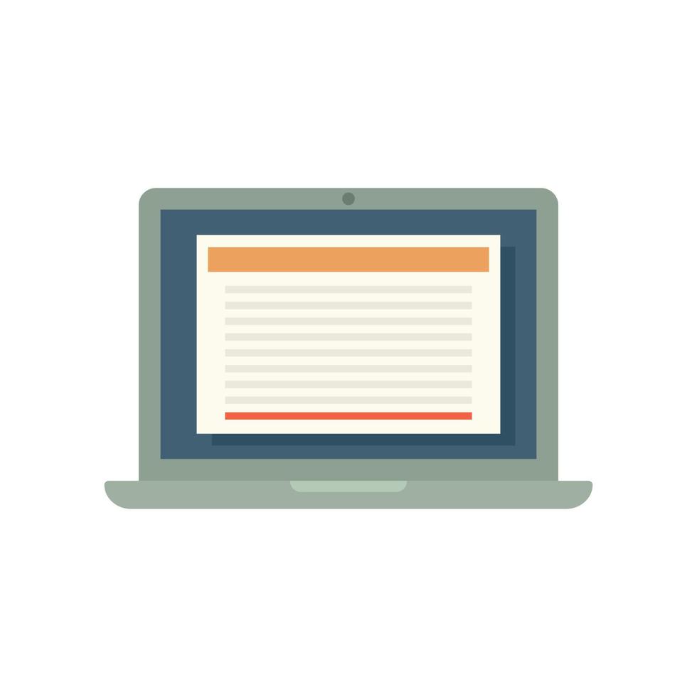 Summary laptop icon flat isolated vector