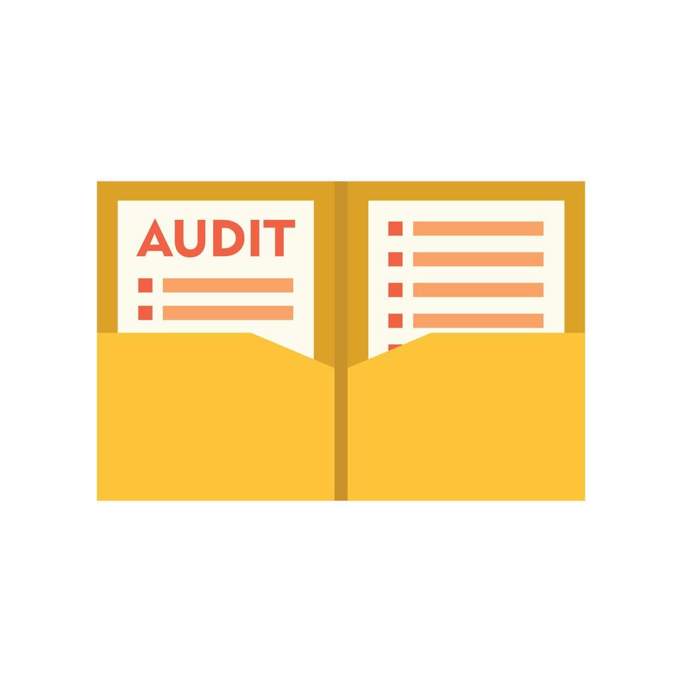 Audit documents icon flat isolated vector