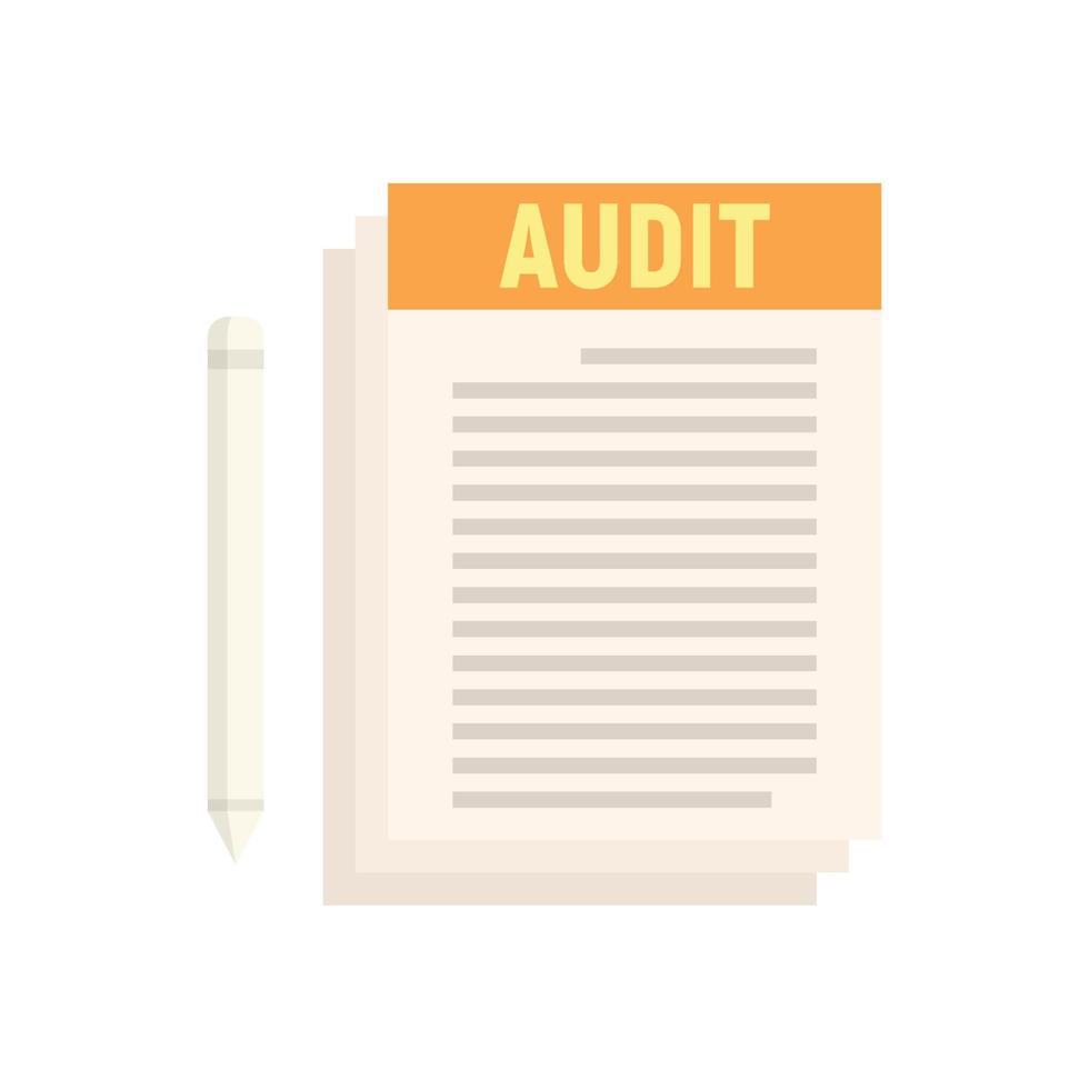 Audit papers icon flat isolated vector