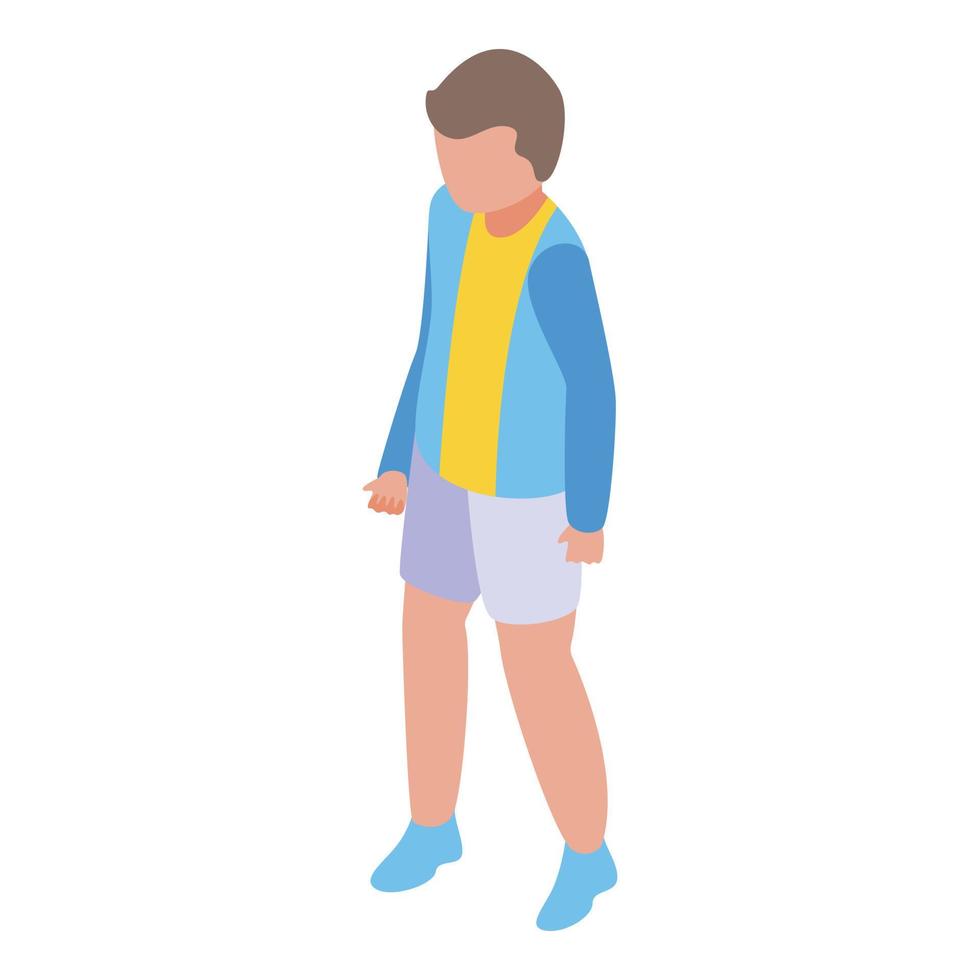 Summer boy fashion icon isometric vector. Cute kid vector